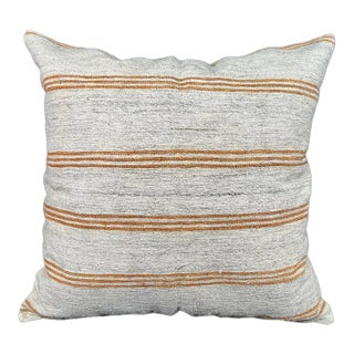 Turkish Hemp Pillow Cushion Natural Beige Rust Pillow Cushion Cover 24x24 For Sale
