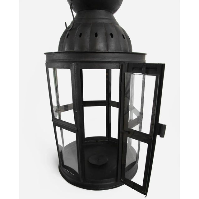 Industrial Vintage Iron & Glass Window Lantern For Sale - Image 3 of 5