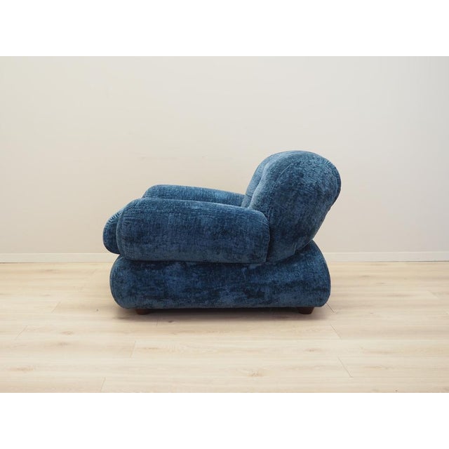 Italian Blue Armchair, Italy, 1970s For Sale - Image 4 of 15