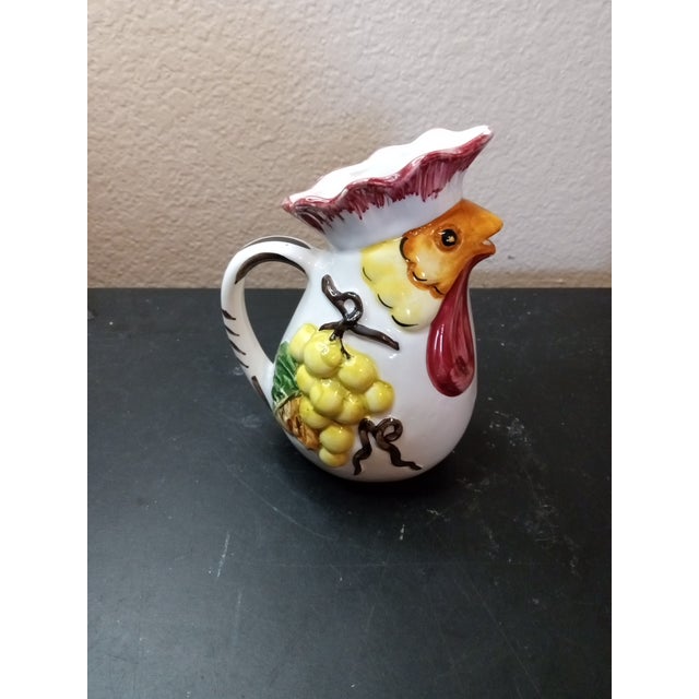 Italian 1980s Handpainted From Italy Rooster Creamers or Bud Vases - a Pair For Sale - Image 3 of 8