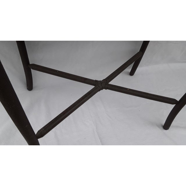 1940s One of a Kind ~ 1940s Boho Chic Mosiac WIcker Table For Sale - Image 5 of 13
