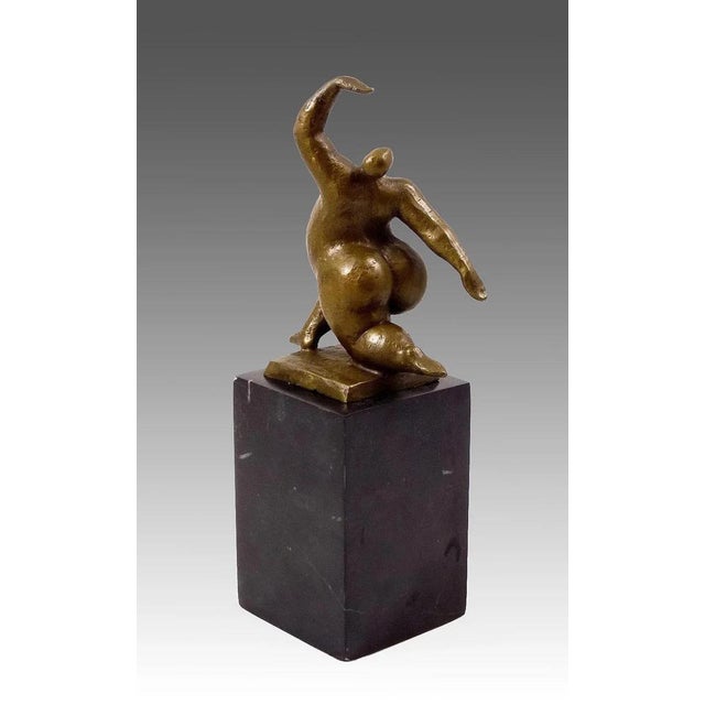 Squatting Nude Dancer Sculpture, Bronze For Sale - Image 6 of 8