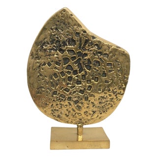 Vintage Italian Bronze Abstract Sculpture by Lino Tiné, 1980