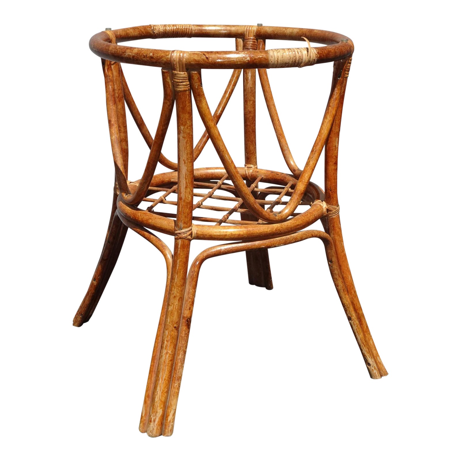 Vintage Mid Century Modern Bamboo Rattan Dining Table Base Tiki Palm Beach Style Chairish