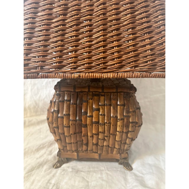 1980s 1980s Chinoiserie Asian Style Bamboo Table Lamp For Sale - Image 5 of 7