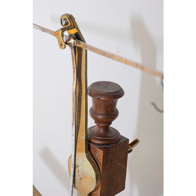 French 19th Century Brass Fabric Scale on Wooden Base Signed Robert A Vienne For Sale In Atlanta - Image 6 of 6