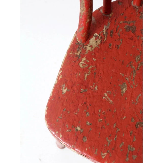 Red Antique Red Spindle Back Chair For Sale - Image 8 of 12