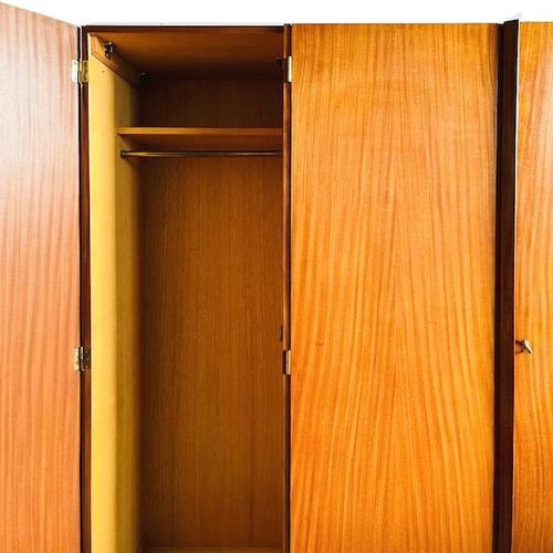 Vintage Danish Three-Door Wardrobe in Teak, 1960s For Sale - Image 5 of 10
