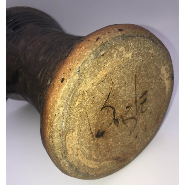 Mid-Century Signed Studio Pottery Vase For Sale - Image 9 of 10