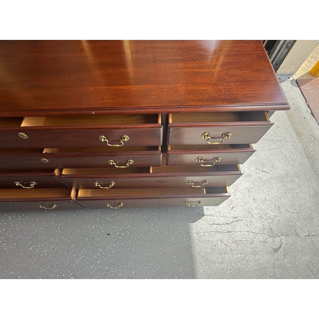 Wood Late 20th Century Henkel Harris Mahogany Dresser For Sale - Image 7 of 12