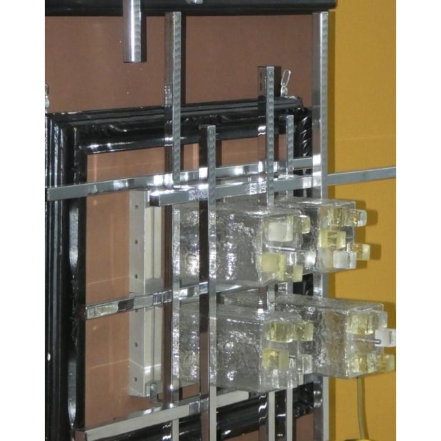 Silver Vintage Murano Glass and Steel Wall Lamps by Albano Poli for Poliarte, 1960s, Set of 3 For Sale - Image 8 of 18