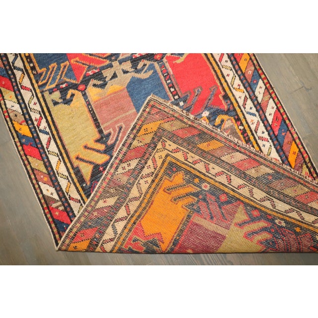 Red Early 20th Century Zabihi Collection Geometric Karabagh Runner - 2'9" x 7'6" For Sale - Image 8 of 8