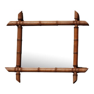 1920s Large Faux Bamboo Mirror (B) For Sale