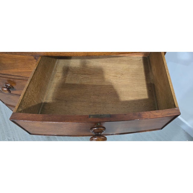 Brown Mahogany Bow Front Chest Drawers, 1810 For Sale - Image 8 of 13