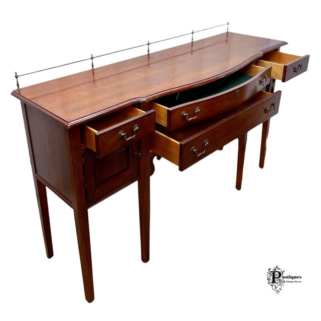 Vintage Broyhill Chippendale Style Cherry Sideboard For Sale - Image 10 of 13