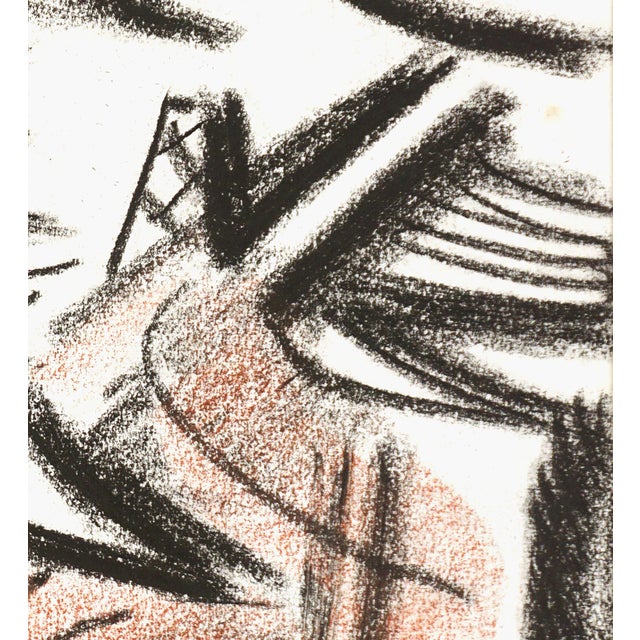 Mid Century Modern East Bay Abstracted Landscape by Erle Loran Dynamic abstracted geometric landscape drawing of the East...