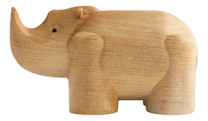 Rhinoceros I Piccolini Wooden Animal Figure by Viviana Degrandi for Emko