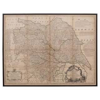 18th Century Map of the County of York by Emanuel Bowen, 1740s For Sale
