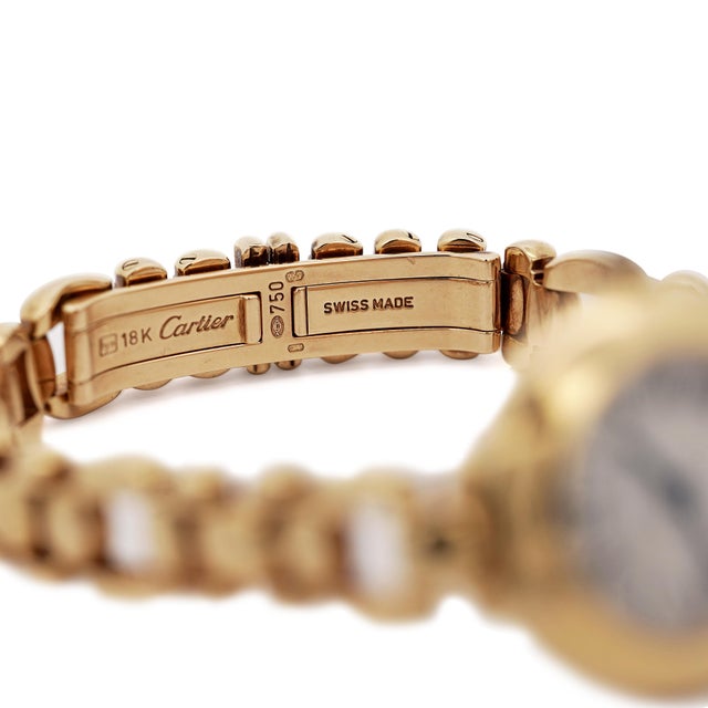 1990s Cartier Vendome 878999 18k Gold Manual Gadroon Link 26m Watch For Sale - Image 10 of 12