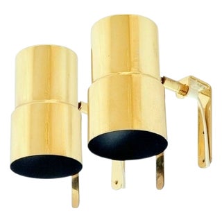 Mid-Century Scandinavian Brass Model V-324 Wall Lights from Hans-Agne Jakobsson, Sweden, 1960s, Set of 2 For Sale