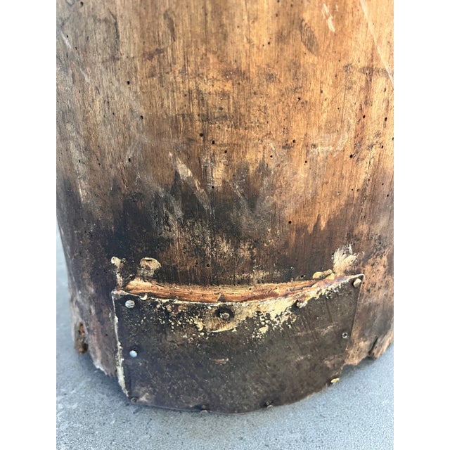 Brown Antique Tree Trunk Barrel or Planter For Sale - Image 8 of 12