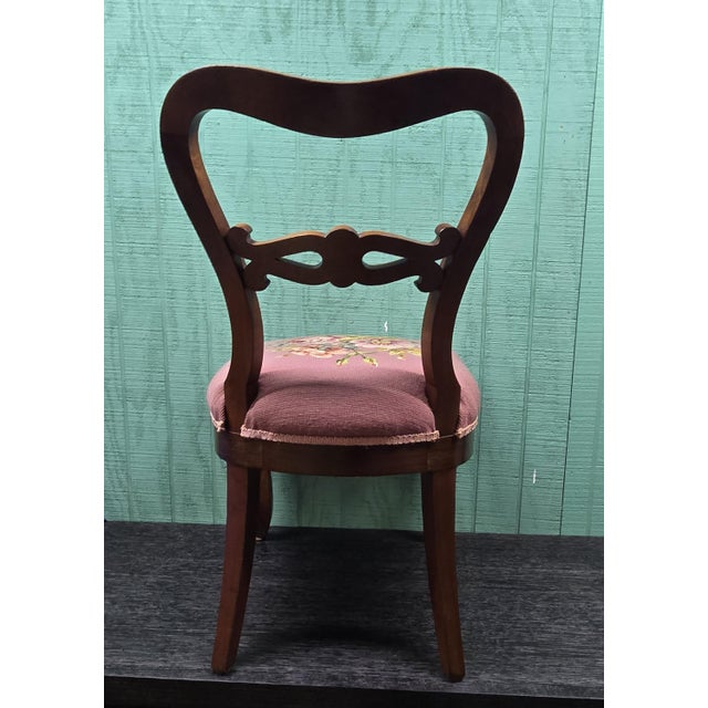 Vintage Pink Bubble Back Chair With Wooden Frame For Sale - Image 9 of 12
