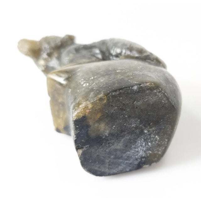 20th Century Labradorite Stone Carved Bear Figure For Sale - Image 9 of 10