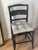 Black Antique American Painted Side Chair With Cane and Silk Cushion For Sale - Image 8 of 8
