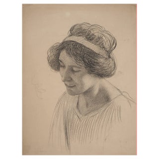 Léopold Franz Kowalski, Portrait of Amélia, Original Drawing For Sale