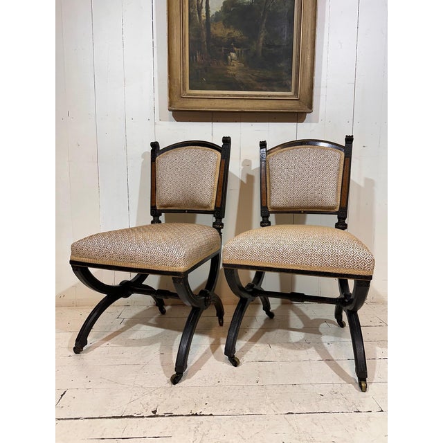 Antique Aesthetic Movement Chairs in the style of James Lamb of Manchester, 1876, Set of 2 For Sale - Image 14 of 14