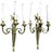 An elegant pair of french louis xvi-style wall sconces, expertly crafted in solid bronze and featuring a refined three-...
