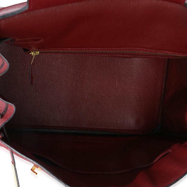 Rouge Grenat Chevre de Coromandel Birkin 35 PHW For Sale - Image 9 of 9