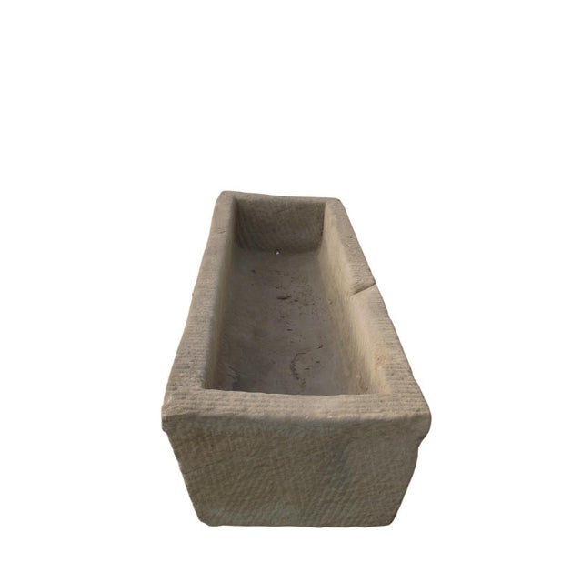 71" Inch Long Hand Chiseled Stone Trough 61 For Sale - Image 10 of 12