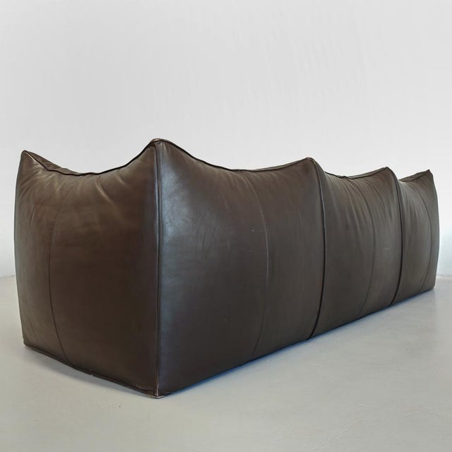 1970s Le Bambole 3-Seater Sofa in Dark Brown Leather by Mario Bellini for B&B Italia, 1970s For Sale - Image 5 of 18