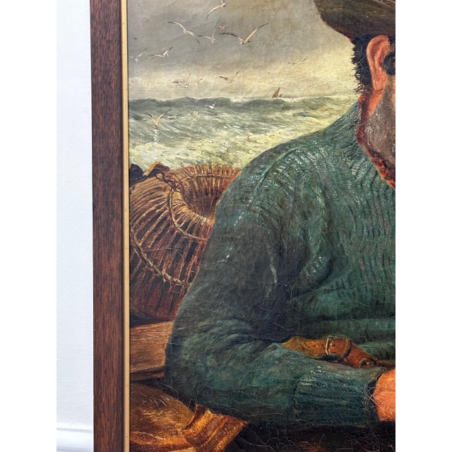 19th Century British Maritime 19th Century Oil Painting Cornish Fisherman With Catch by Richard Harry Carter For Sale - Image 5 of 17