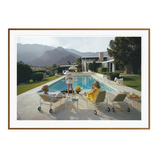 Contemporary Poolside Poodle 1970 by Slim Aarons Framed 40x30" C-Print For Sale