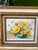 Vintage Mid Century Original Oil Painting Ornate inner carved border framing Textured linen liner Signed 1960s-1970s