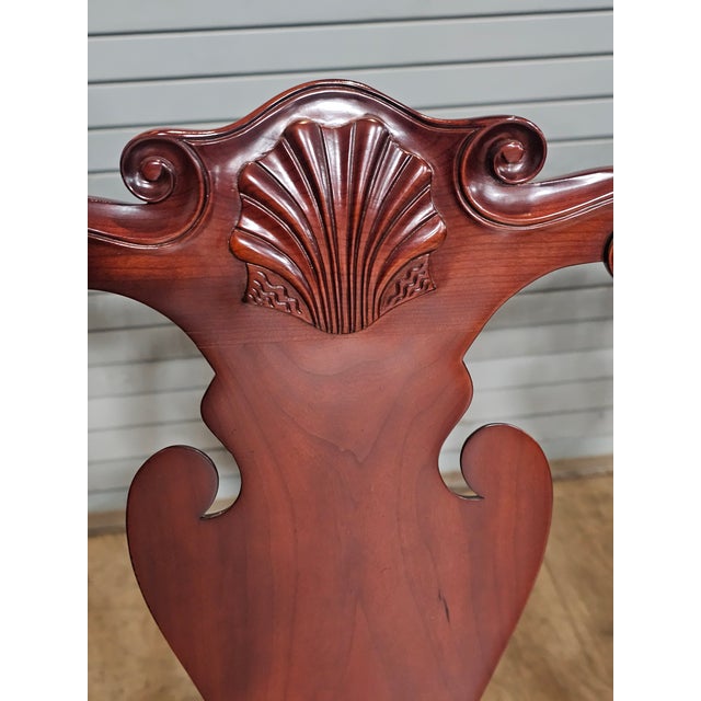 Pair of Kindel Winterthur Collection Mahogany Clawfoot Dinning Arm Chairs Silk For Sale In Cleveland - Image 6 of 11