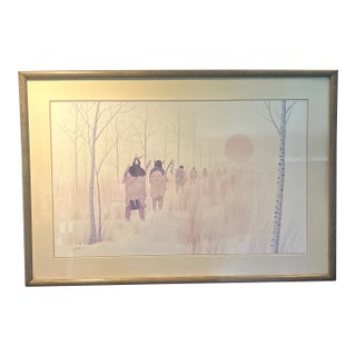 1984 Trail of Tears by Donald Vann Framed & Matted Lithograph For Sale