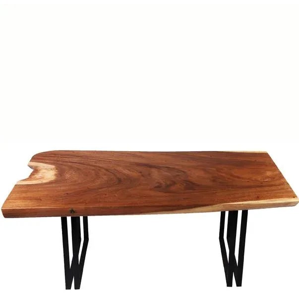 Simple and elegant modern design. The top of this dining table is hand polished to show beautiful natural wood grains and...