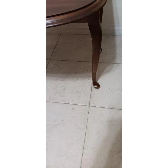 1960s Vintage Wood Queen Anne Drop Leaf Side Table Dark Tone For Sale - Image 5 of 6