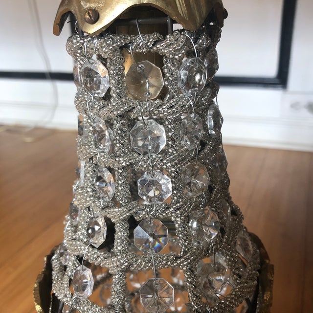 Vintage Crystal and Brass Pendant Chandeliers For Sale - Image 4 of 7