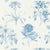 Sanderson Etchings & Roses Wallpaper in China Blue - a Sample For Sale