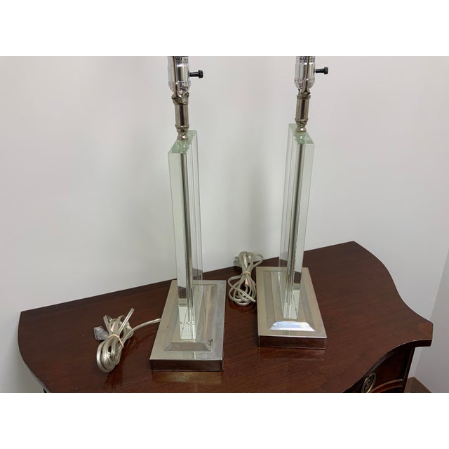 Transparent 21st Century Acrylic Lamps - a Pair For Sale - Image 8 of 11
