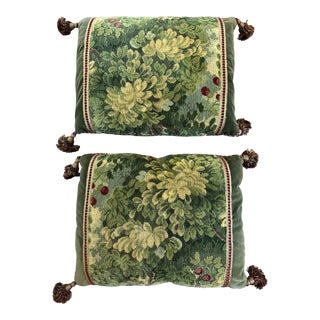 1980s Italian Scalamandre Pillow With Cherry Design- a Pair For Sale