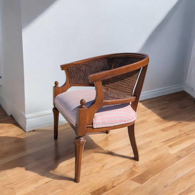 Regency Revival Cane Barrel-Back Armchair, 1970s For Sale In Los Angeles - Image 6 of 18