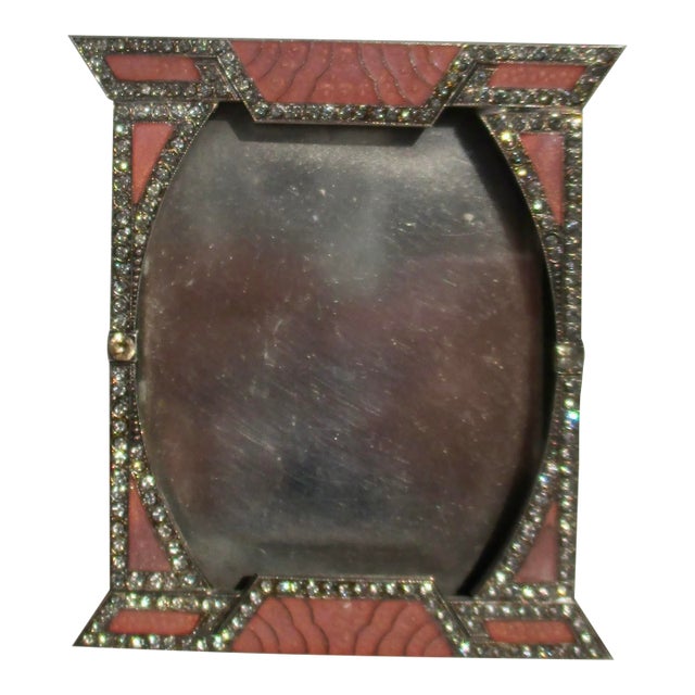 Art Deco Enamel Photo Frame Circa 20s For Sale