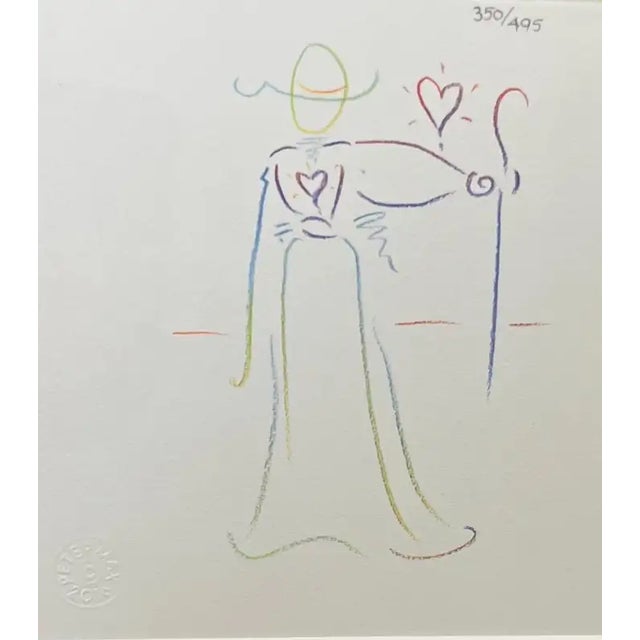 Printmaking Materials Peter Max Flower Jumper Over Sunrise Etching & Hand-Coloring Signed & Framed 2016 For Sale - Image 7 of 14