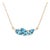 Swiss Blue Topaz Pear Cut Necklace | 18k Yellow Gold Plated Three Stone Cluster Pendant Necklace | December Birthstone Gift For Sale