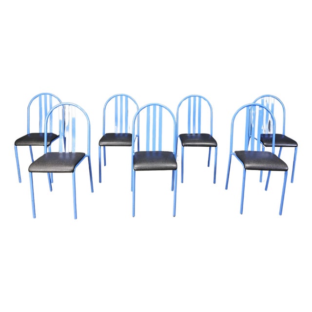 Nr 222 Chairs attributed to Robert Mallet-Stevens, 1980s, Set of 7 For Sale